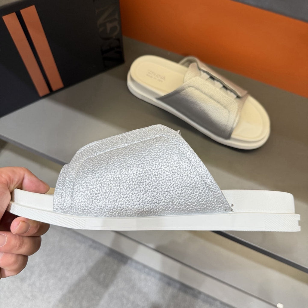 Zegna Men's Textured Strap Slide Sandals