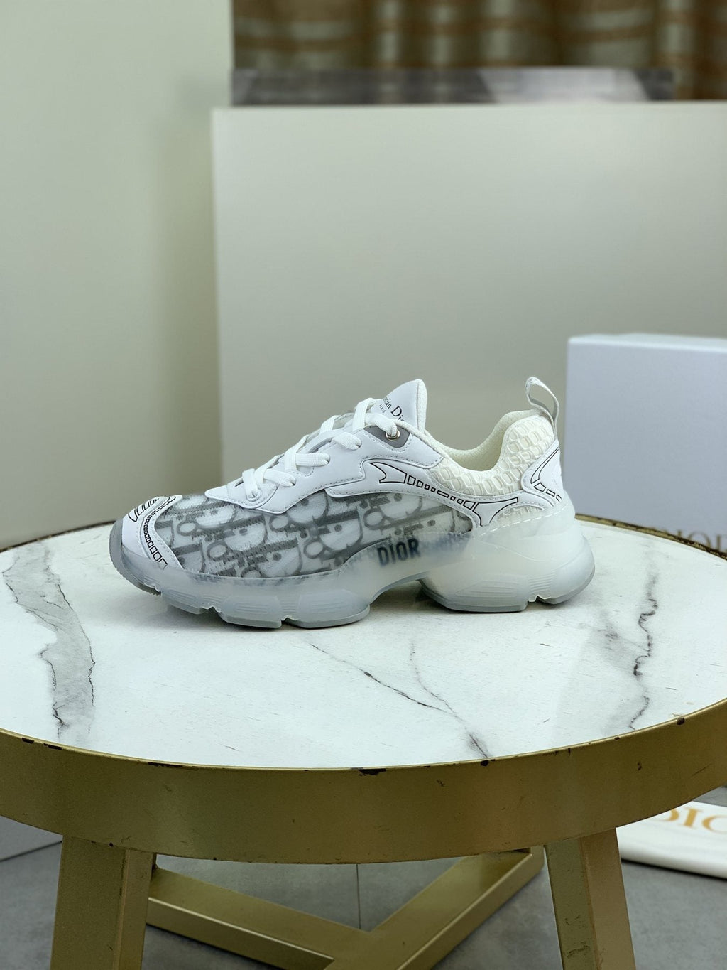 Dior Navy Patterned Low-Top Sneakers