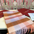 Loro Piana Pink Tan Lavender Plaid Scarf