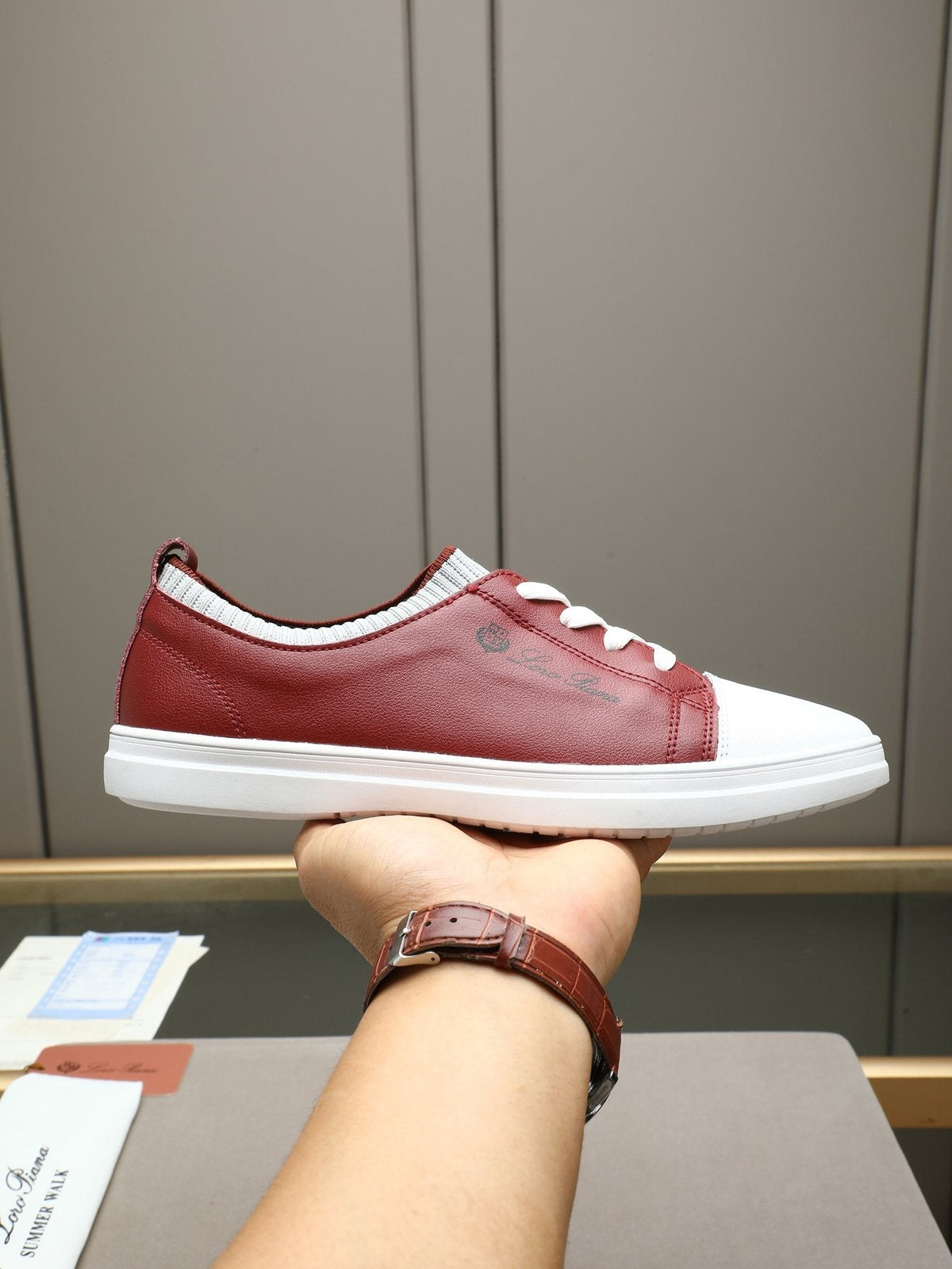 Loro Piana Lace-Up Low-Top Sneakers