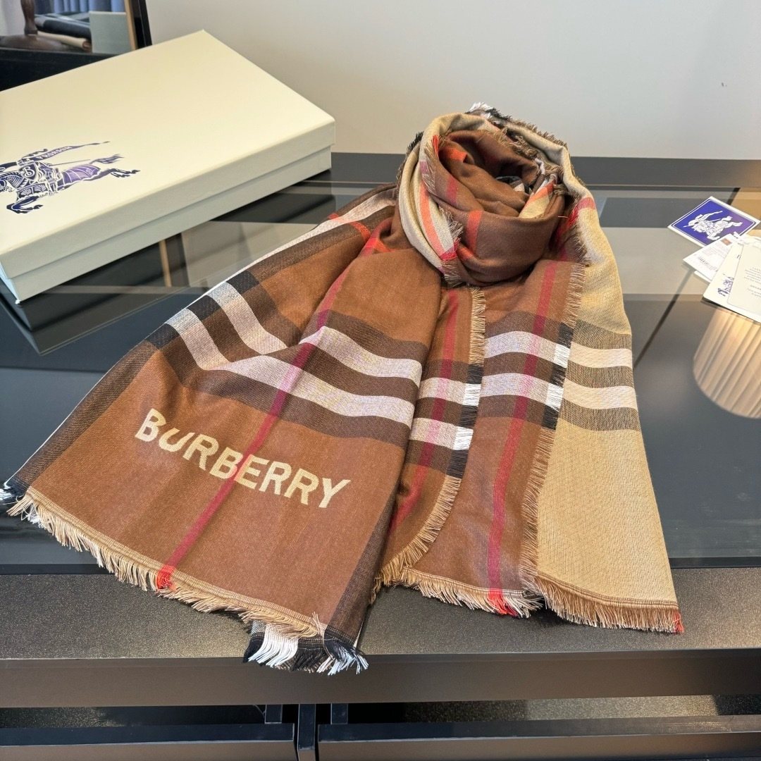 Burberry Plaid Fringe Scarf