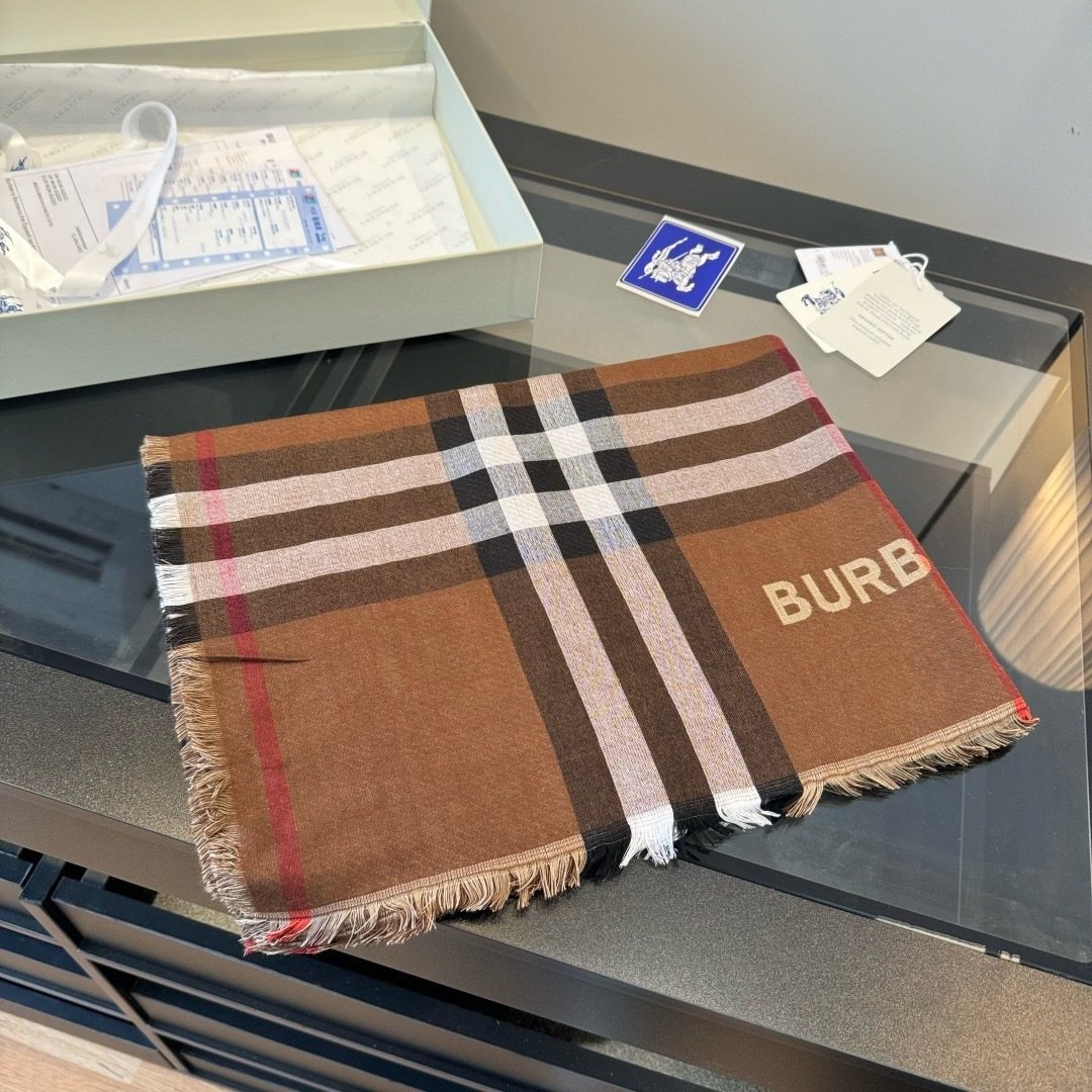 Burberry Plaid Fringe Scarf
