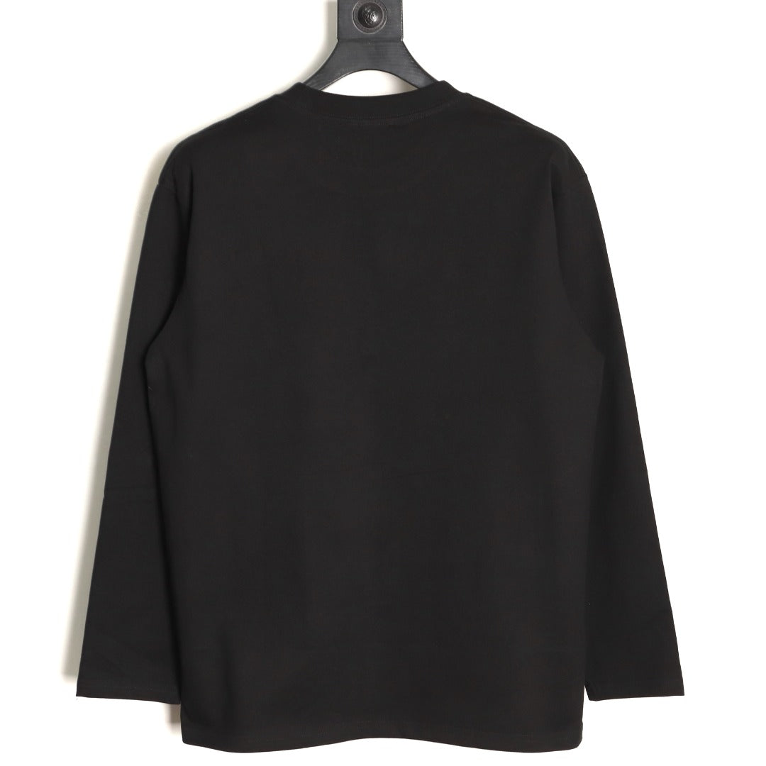 Burberry Check Equestrian Graphic Long-Sleeve Top - Black